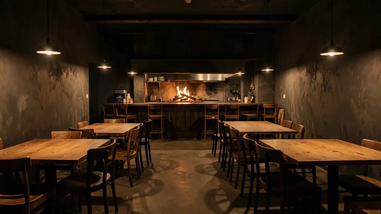 The dining room, empty before service